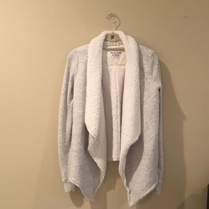 Fuzzy cardigan sweater